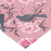 Chemin De Table Long Fleur d'oiseau rose Chinoiserie (Coin)