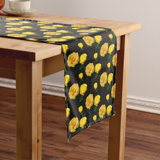 Chemin De Table Long fleur floral jaune tendance   (In Situ)