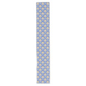 Chemin De Table Long Fleur rétro Sunrise - bleu, blanc et marron (Devant)