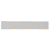 Chemin De Table Long Fleur rétro Sunrise - bleu & marron (Horizontal)