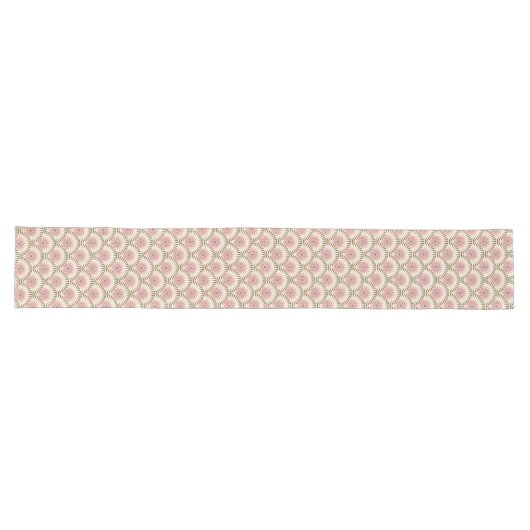 Chemin De Table Long Fleur rétro Sunrise - rose et marron (Horizontal)