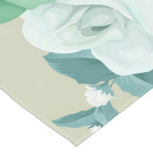 Chemin De Table Long fleuri vert et blanc (Coin)