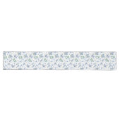 Chemin De Table Long Fleurs bleues (Horizontal)