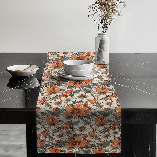 Chemin De Table Long Fleurs de automne rustiques Coureur de table Repas