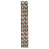 Chemin De Table Long Fleurs de Poinsettia et Noël Feuille (Devant)