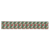 Chemin De Table Long Fleurs de Poinsettia et Noël Feuille (Horizontal)