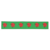 Chemin De Table Long Fleurs de poinsettia rouges de Noël sur fond vert (Horizontal)