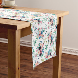 Chemin De Table Long Fleurs de printemps colorées motif