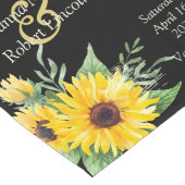 Chemin De Table Long Fleurs de soleil aquarelle sur mariage noir (Coin)