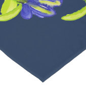 Chemin De Table Long Fleurs d'Iris Indigo Aquarelle Peintes à la main (Coin)