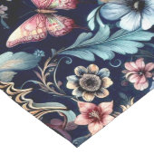 Chemin De Table Long Fleurs et papillons de printemps antiques (Coin)