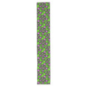 Chemin De Table Long Fleurs fractales Abstraites de néon rose vert (Devant)