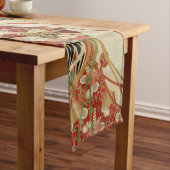 Chemin De Table Long FLEURS JAPONAISES ANCIENNES JAPONAISES Vert Rouge (In Situ)