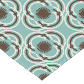 Chemin De Table Long Fleurs ou yeux - turquoise et marron (Coin)