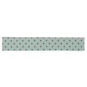 Chemin De Table Long Fleurs ou yeux - turquoise et marron (Horizontal)