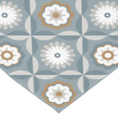 Chemin De Table Long Fleurs rétro bleu gris (Coin)