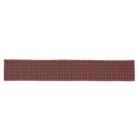 Chemin De Table Long Fleurs rouges Palestine Broderie tatreez Motif (Horizontal)