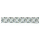 Chemin De Table Long Floral Dream Motif Abstrait Blue Khaki Fractal (Horizontal)