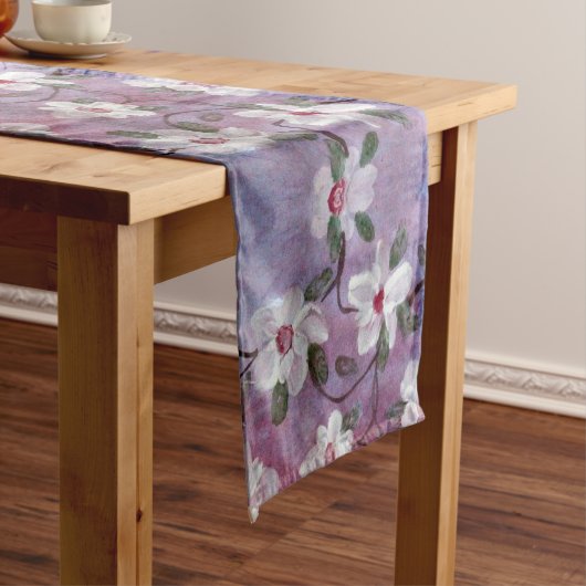 Chemin De Table Long Flore bleue et marron (In Situ)