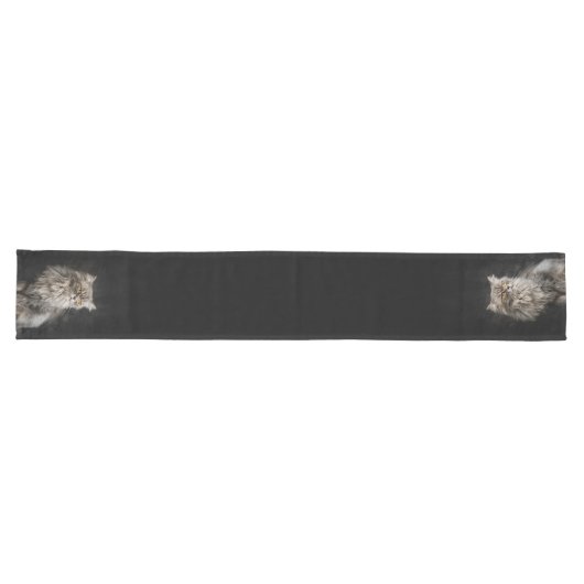 Chemin De Table Long Fluffy Gris (Horizontal)