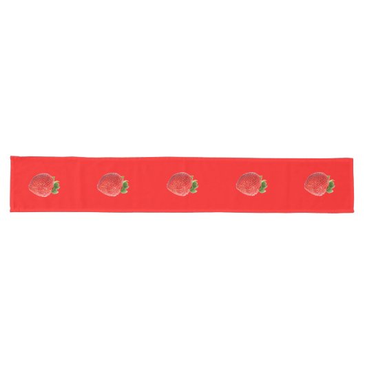 Chemin De Table Long Fraise d'été (Horizontal)