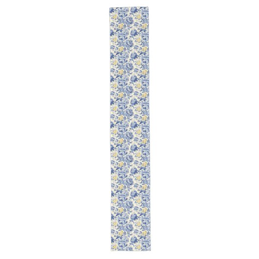 Chemin De Table Long French Blue & Lemon Shabby Harmonie Chic (Devant)