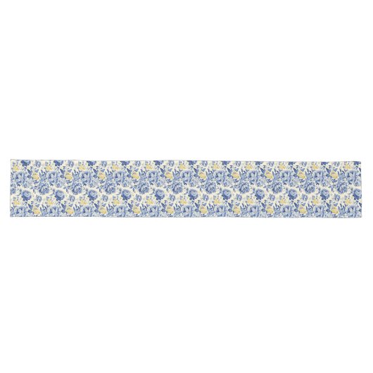 Chemin De Table Long French Blue & Lemon Shabby Harmonie Chic (Horizontal)
