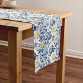 Chemin De Table Long French Blue & Lemon Shabby Harmonie Chic (In Situ)