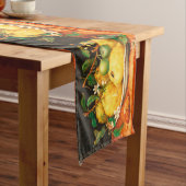 CHEMIN DE TABLE LONG FRUITS DE SAISON LÉMONS ET FLEURS BLANCHES (In Situ)