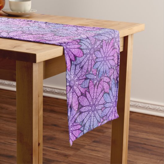 Chemin De Table Long Fun Purple Flowers (In Situ)