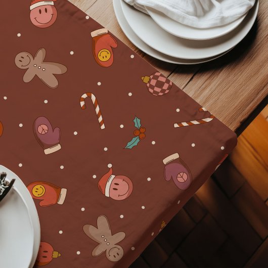 Chemin De Table Long Funky Runner de vacances des années 70 Charme Vint