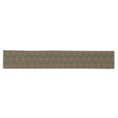 Chemin De Table Long Géométrique tribal vert & marron (Horizontal)
