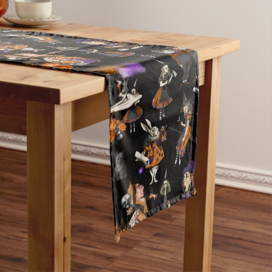 Chemin De Table Long Gothique Sombre Alice Halloween (In Situ)