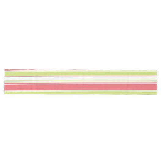 Chemin De Table Long Grandes lignes modernes rose et vert (Horizontal)