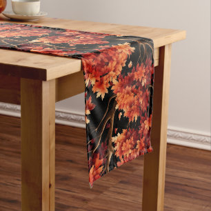 Chemin De Table Long Graphique Motif sans couture Red Fall Maple Tree