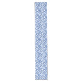 Chemin De Table Long Gravures florales bleues intemporelles (Devant)