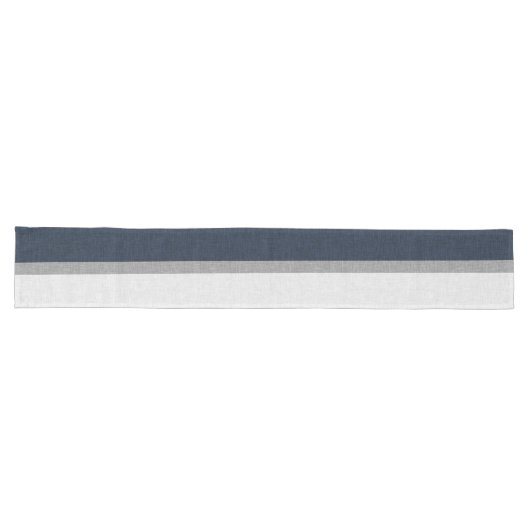 Chemin De Table Long Gris Bleu Foncé Abstrait Moderne Rayure De Base (Horizontal)