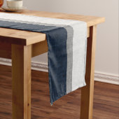 Chemin De Table Long Gris Bleu Foncé Abstrait Moderne Rayure De Base (In Situ)