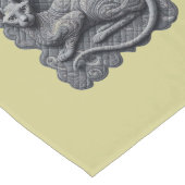 Chemin De Table Long Gris Sphynx Paisley et Diamants noirs (Coin)