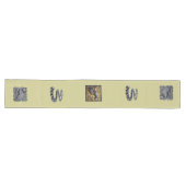 Chemin De Table Long Gris Sphynx Paisley et Diamants noirs (Horizontal)