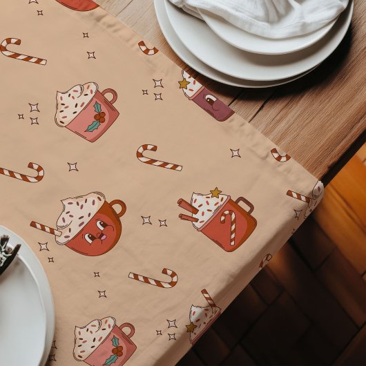 Chemin De Table Long Groovy Christmas Runner 70s Pastel Holiday Vibe