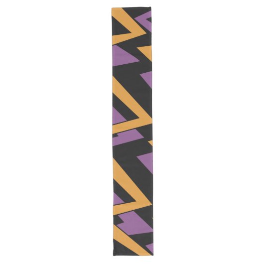 Chemin De Table Long Halloween Zig Zags Orange Purple (Devant)
