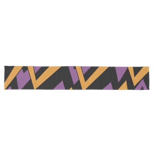 Chemin De Table Long Halloween Zig Zags Orange Purple (Horizontal)
