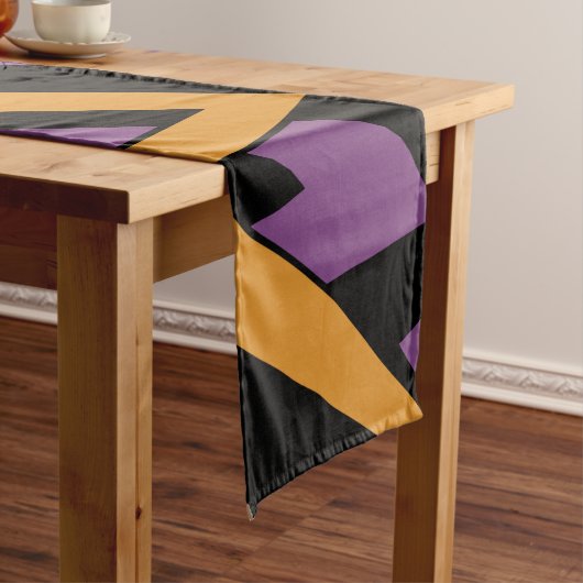 Chemin De Table Long Halloween Zig Zags Orange Purple (In Situ)