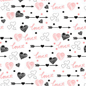 Chemin De Table Long Hand Drawn Hearts Sweet 25th Anniversary Love Gift