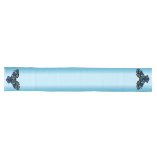 Chemin De Table Long Hibou Bleu (Horizontal)