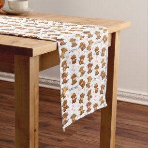 Chemin De Table Long Highland Cow Love Moo Valentine Coeur Table Runer