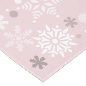 Chemin De Table Long Hiver Pastel Pink Snowflake Noël (Coin)