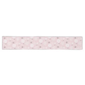 Chemin De Table Long Hiver Pastel Pink Snowflake Noël (Horizontal)