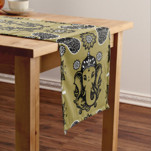Chemin De Table Long Impression d'art hindou sur le thème de Ganesha